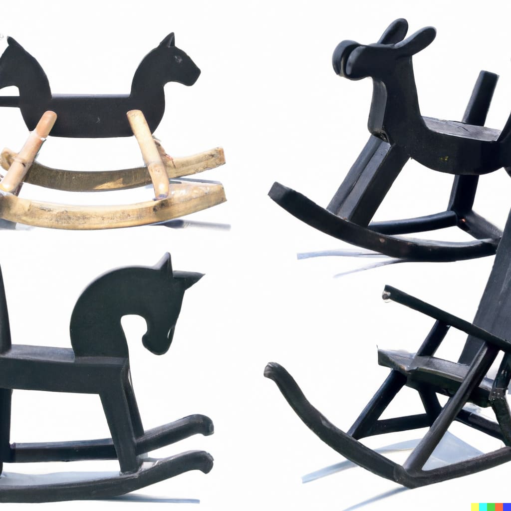 Rocking chairs for children in the form of animals