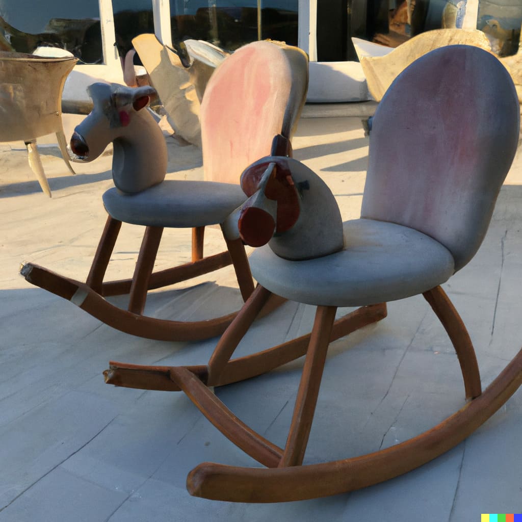 Rocking chairs for children in the form of animals 