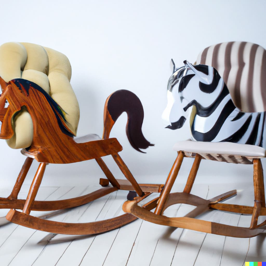 Rocking chairs for children in the form of animals 